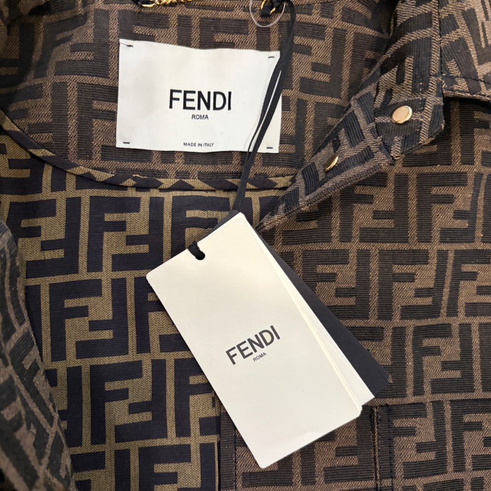 Fendi Go-to FF-jacquard Belted Canvas Jacket - Picture 6 of 10